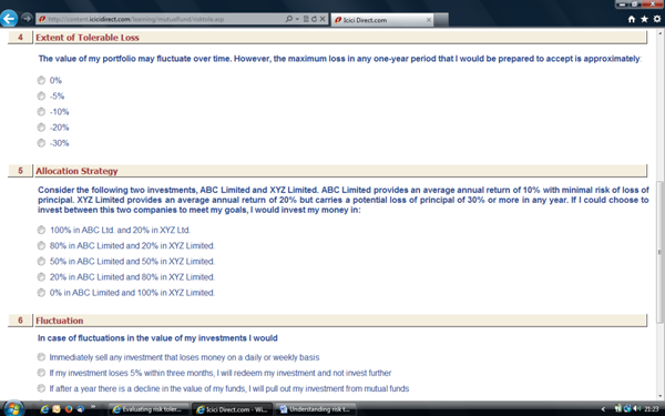 Measuring Risk Tolerance of investors