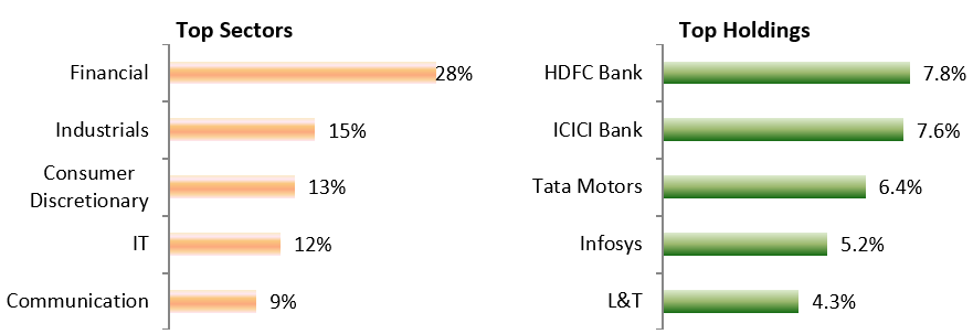 Top Sectors and Top Holdings of 360 ONE Multicap PMS