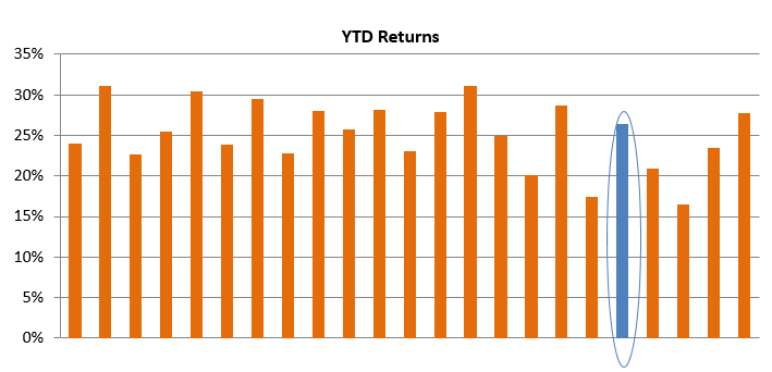 YTD returns of multicap funds