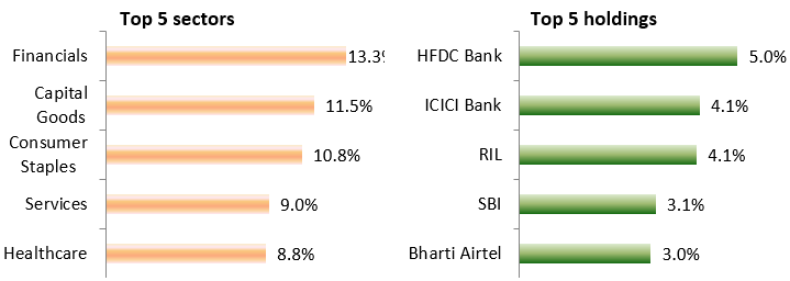 Top 5 sectors and Top 5 holdings
