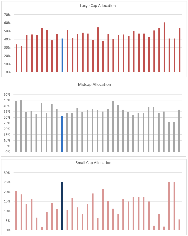 LIC MF Large & Mid Cap Fund is currently reasonably well balanced between market caps